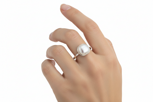 Square Mother of Pearl Ring