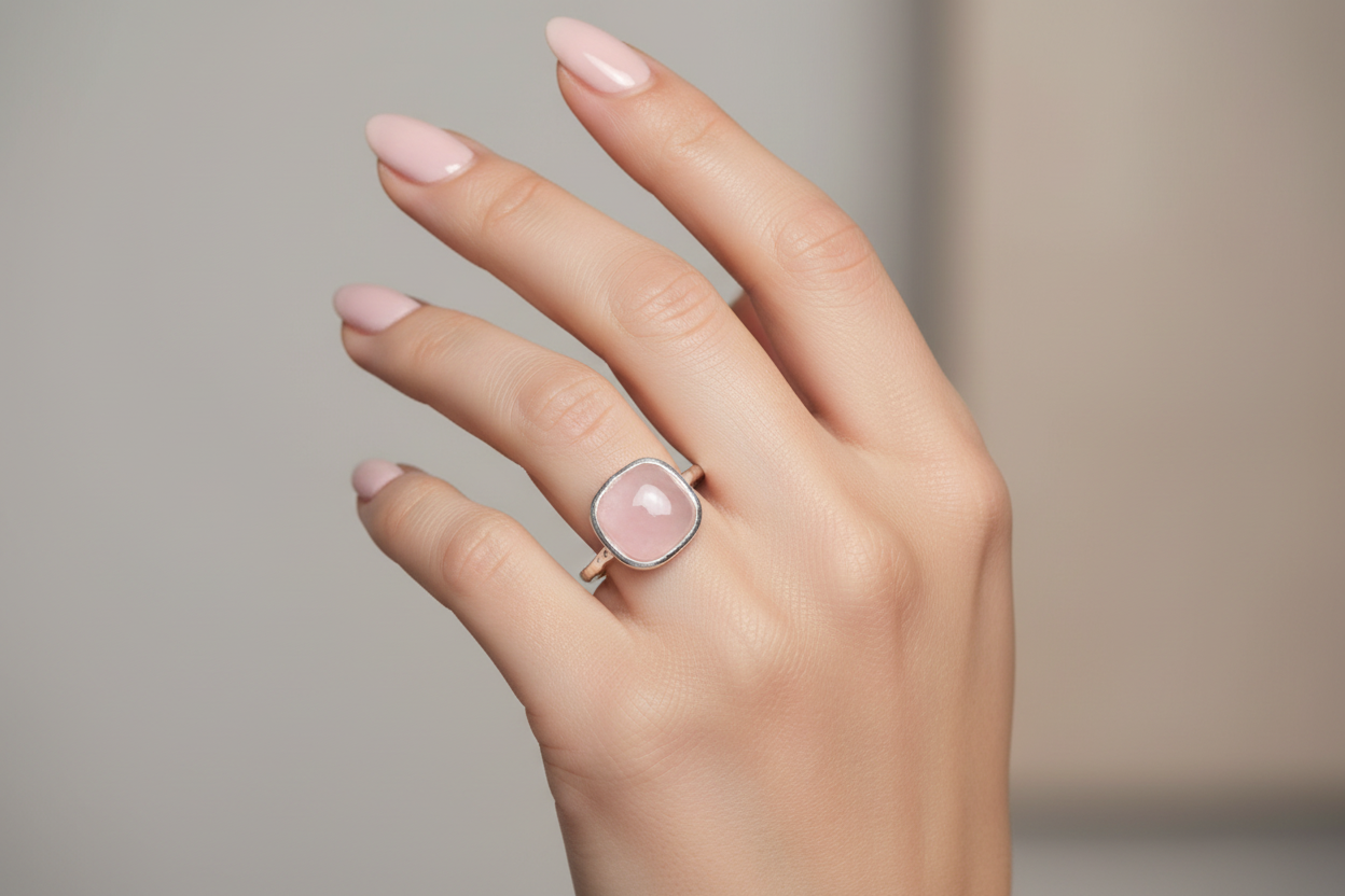 Sterling Silver Rose Quartz Ring