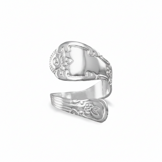 Vintage-Inspired Sterling Silver Spoon Ring