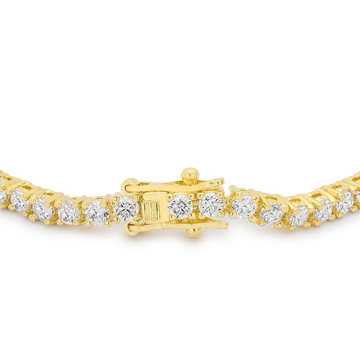 18k Yellow Gold Plated Victorian Cubic Zirconia Tennis 7 Inch Bracelet
