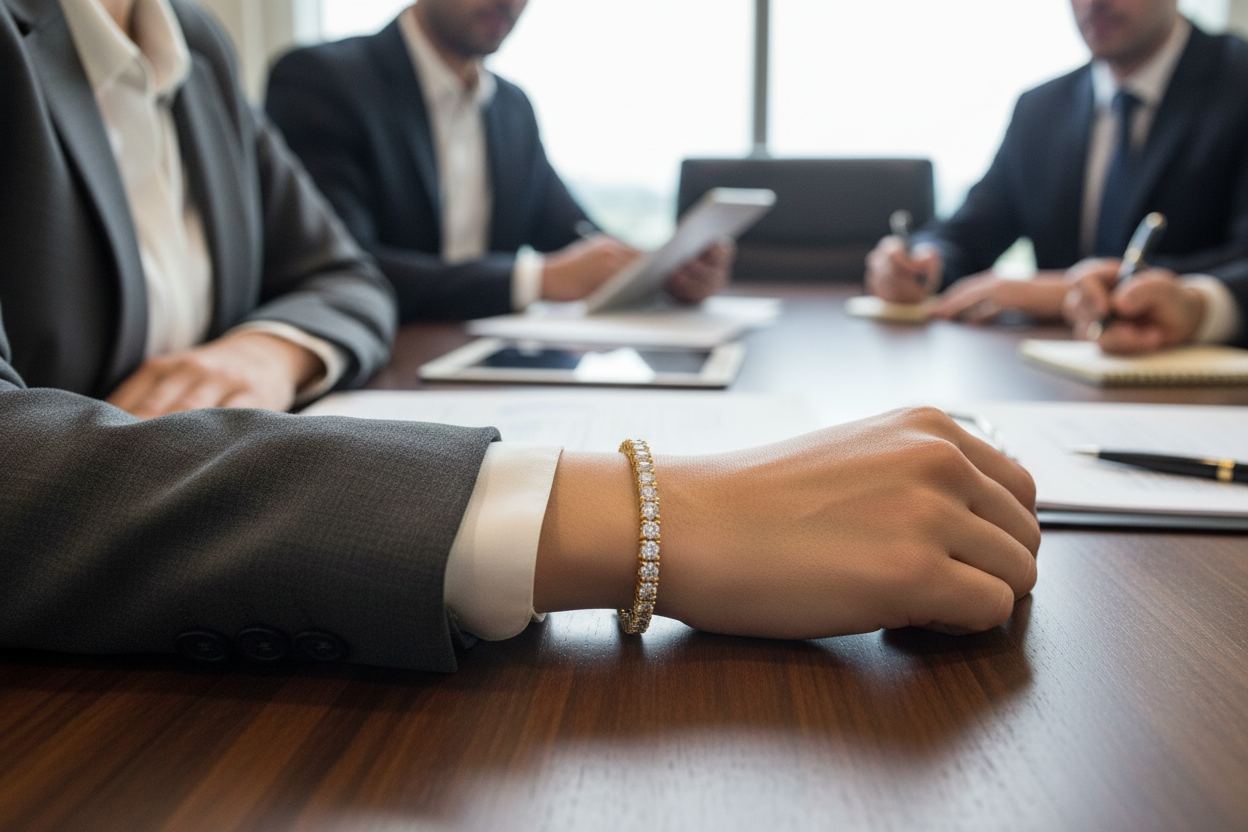 18k Yellow Gold Plated Victorian Cubic Zirconia Tennis 7 Inch Bracelet