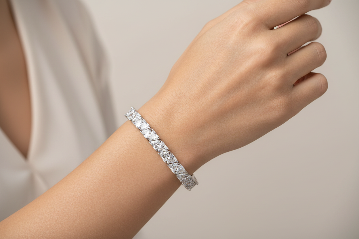 Divinity 28 carat CZ and Silver Tennis Bracelet