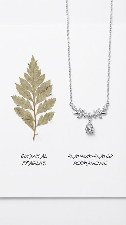 925 Sterling Silver Moissanite Leaf Necklace