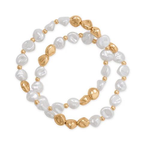 Baroque Pearl Fashion Stretch Bracelet Set