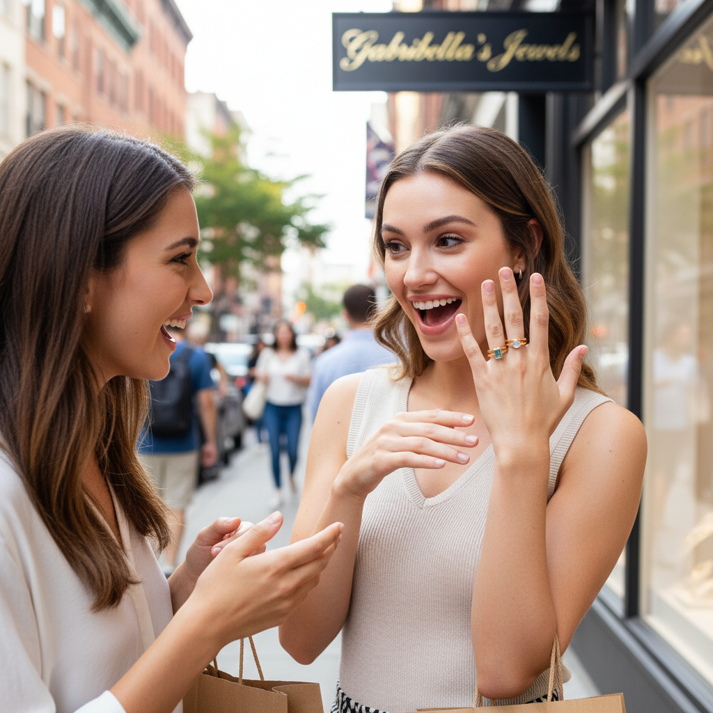 Life in Color!  14 Karat Gold and Gemstones Five Stacking Ring Set