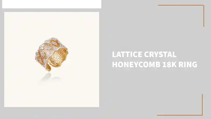 Lattice Crystal Honeycomb 18K Ring by@Outfy